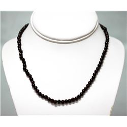 98.70 CTW Garnet round beads Necklace