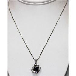 NOBLE BLACK PEARL CZ NECKLACE;