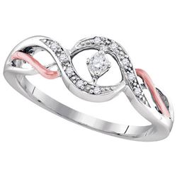 925 Sterling Silver White 0.10CTW DIAMOND FASHION RING
