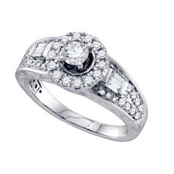 14K White-gold 1.00CT DIAMOND 0.50CT CENTER ROUND BRIDA