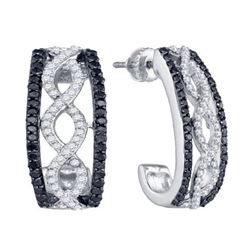10KT White Gold 1.03CT BLACK DIAMOND FASHION EARRINGS