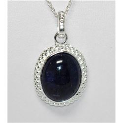 BEAUTIFUL SILVER PENDANT WITH BLUE TANZANITE STONE CTW