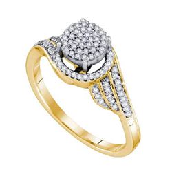 10KT Yellow Gold 0.25CTW DIAMOND MICRO PAVE RING