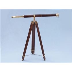 Nautical Admirals Floor Standing Brass w/ Wood Telescop