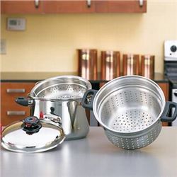 Steam Control 8qt T304 Stainless Steel Stockpot/Spaghet