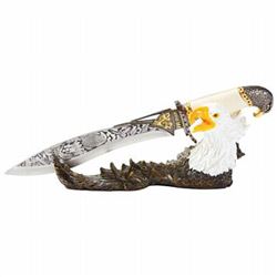 Maxam 17" Decorative Eagle Fixed Blade Knife with Stand