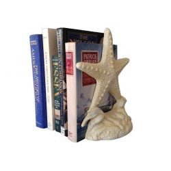 SET OF 2" ANTIQUE STYLE WHITE CAST IRON STARFISH BOOK E