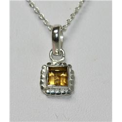 NATURAL CITRINE PENDANT 0.60 CTW .925 STERLING SILVER