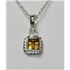 Image 1 : NATURAL CITRINE PENDANT 0.60 CTW .925 STERLING SILVER
