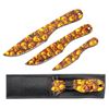 Image 1 : ORANGE SET OF 3 PIECE THROWING KNIFE W/SKULLS GRAPHIC