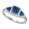 Image 1 : 10KT White Gold 0.39CTW BLUE DIAMOND FASHION RING