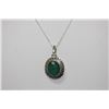 Image 1 : BEAUTIFUL SILVER PENDANT WITH GREEN EMERALD STONE CTW 4