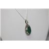 Image 2 : BEAUTIFUL SILVER PENDANT WITH GREEN EMERALD STONE CTW 4