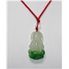 Image 1 : WHITE AND GREEN JADE CHINESE GOOD LUCK CHARM NECKLACE