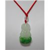 Image 2 : WHITE AND GREEN JADE CHINESE GOOD LUCK CHARM NECKLACE