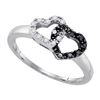 Image 1 : 925 Sterling Silver White 0.17CTW DIAMOND HEART RING