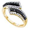Image 1 : 14K Yellow-gold 0.53CTW BLACK DIAMOND FASHION BAND