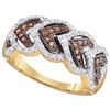 Image 1 : 10K Yellow-gold 0.25CTW COGNAC DIAMOND FASHION RING