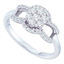 14KT White Gold 0.51CTW DIAMOND LADIES FLOWER RING