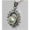 Image 2 : WHITE PEARL AND CZ PENDANT