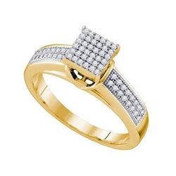 925 Sterling Silver Yellow 0.25CTW DIAMOND MICRO PAVE R