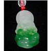 Image 1 : WHITE AND GREEN JADE CHINESE GOOD LUCK CHARM NECKLACE