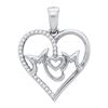 Image 1 : 10KT White Gold 0.10CTW DIAMOND MICROPAVE HEART PENDANT