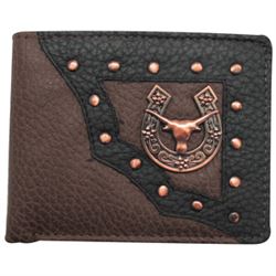 LONGHORN TRIFOLD LEATHER WALLET