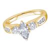 Image 1 : 14KT Yellow Gold 1.0CTW ROUND DIAMOND WITH 0.50CT MARQU
