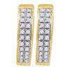 Image 1 : 10KT Yellow Gold 0.25CTW DIAMOND MICRO PAVE HOOPS