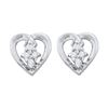 Image 1 : 10K White-gold 0.08CTW DIAMOND HEART EARRING