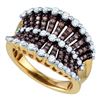 Image 1 : 10KT Yellow Gold 1.08CTW COGNAC DIAMOND LADIES FASHION