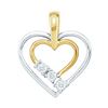 Image 1 : 10KT Yellow Gold Two Tone 0.03CTW DIAMOND LADIES HEART