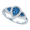 Image 1 : 10KT White Gold 0.45CTW BLUE DIAMOND FASHION RING