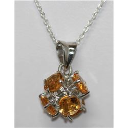 4.66 CTW CITRINE PENDANT .925 STERLING SILVER