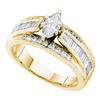 Image 1 : 14KT Yellow Gold 1.00CT DIAMOND 0.35CT MARQUISE CENTER