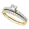 Image 1 : 14KT Yellow Gold 1.0CTW DIAMOND 0.40CT CENTER PRINCESS