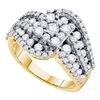 Image 1 : 14KT Yellow Gold 2.00CTW DIAMOND FLOWER RING