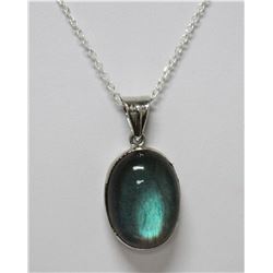 10.46 CTW LABARODITE PENDANT .925 STERLING SILVER