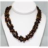 Image 2 : 370.01  CTW TIGER EYE UN-CUT NECKLACE