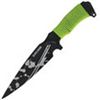 Image 1 : 11.75" GREEN AND BLACK FULL TANG FIXED BLADE KNIFE COME