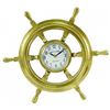 Image 1 : ANTIQUE STYLE NAUTICAL SOLID BRASS 18" SHIP WHEEL CLOCK