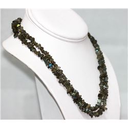 250.01 CTW Natural  Laborite Un-cut Beads Neecklace