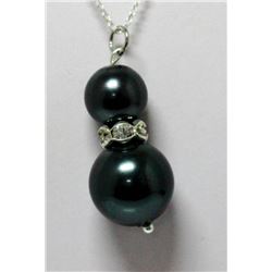 ELEGANT BLUE/GRAY PEARL CZ PENDANT