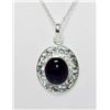 Image 1 : BEAUTIFUL SILVER PENDANT WITH PURPLE AMETHYST STONE CTW