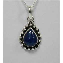 BEAUTIFUL SILVER PENDANT WITH BLUE TANZANITE STONE CTW