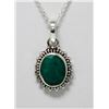 Image 1 : BEAUTIFUL SILVER PENDANT WITH GREEN EMERALD STONE CTW 2