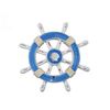 Image 1 : 12" RUSTIC BLUE AND WHITE DECORATIVE SHIPWHEEL W/SEASHE