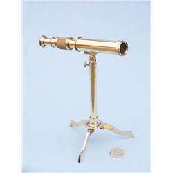 Nautical Solid Brass Telescope on Stand 17"