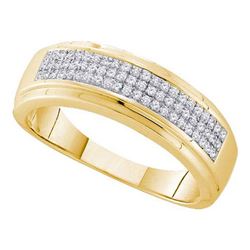 10K Yellow-gold 0.20CT DIAMOND MICRO PAVE MENS BAND